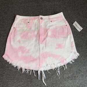 PacSun Skirt Women's Size 25 Pink White Die Dye Distressed Denim NEW NWT Preppy